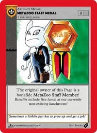 Metazoo Staff Medal - Medals - MetaZoo card