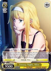 Uneasy Night, Alice - Sword Art Online -Alicization- Vol.2 - Weiss Schwarz card