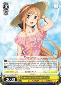 Asuna on a Summer Day - Sword Art Online -Alicization- Vol.2 - Weiss Schwarz card