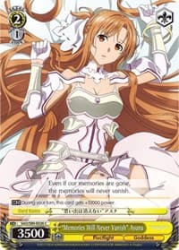 "Memories Will Never Vanish" Asuna - Sword Art Online -Alicization- Vol.2 - Weiss Schwarz card