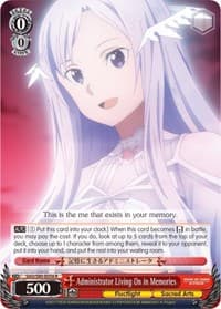 Administrator Living On in Memories - Sword Art Online -Alicization- Vol.2 - Weiss Schwarz card