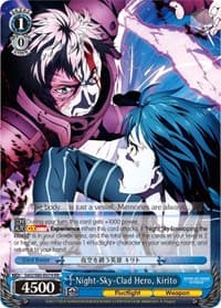 Night-Sky-Clad Hero, Kirito - Sword Art Online -Alicization- Vol.2 - Weiss Schwarz card