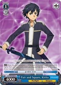 Fair and Square, Kirito - Sword Art Online -Alicization- Vol.2 - Weiss Schwarz card