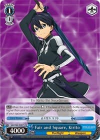 Fair and Square, Kirito (SR) - Sword Art Online -Alicization- Vol.2 - Weiss Schwarz card