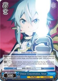 Utmost Concentration, Sinon - Sword Art Online -Alicization- Vol.2 - Weiss Schwarz card