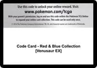 Code Card - Red & Blue Collection [Venusaur EX] - Generations - Pokemon card