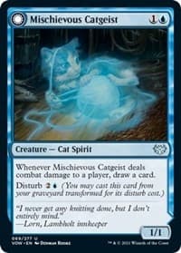 Mischievous Catgeist - Innistrad: Crimson Vow - Magic: The Gathering card