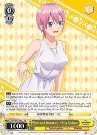 Pure and Innocent, Ichika Nakano - The Quintessential Quintuplets - Weiss Schwarz card