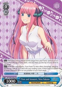 Pure and Innocent, Nino Nakano - The Quintessential Quintuplets - Weiss Schwarz card