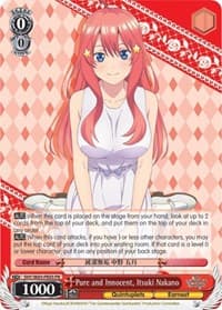 Pure and Innocent, Itsuki Nakano - The Quintessential Quintuplets - Weiss Schwarz card