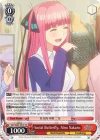 Social Butterfly, Nino Nakano - The Quintessential Quintuplets - Weiss Schwarz card