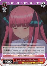 Separated and Lost, Nino Nakano (SR) - The Quintessential Quintuplets - Weiss Schwarz card