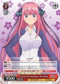 Second of the Quintuplets, Nino Nakano - The Quintessential Quintuplets - Weiss Schwarz card