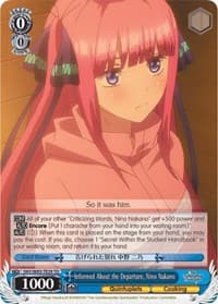 Informed About the Departure, Nino Nakano - The Quintessential Quintuplets - Weiss Schwarz card
