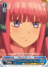 Criticizing Words, Nino Nakano - The Quintessential Quintuplets - Weiss Schwarz card