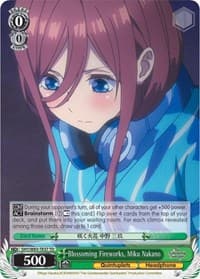 Blossoming Fireworks, Miku Nakano - The Quintessential Quintuplets - Weiss Schwarz card