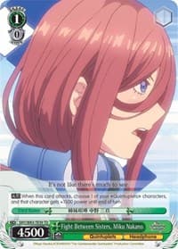 Fight Between Sisters, Miku Nakano - The Quintessential Quintuplets - Weiss Schwarz card