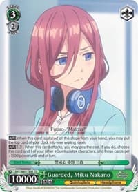 Guarded, Miku Nakano - The Quintessential Quintuplets - Weiss Schwarz card