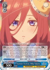 Summer Festival, Miku Nakano - The Quintessential Quintuplets - Weiss Schwarz card