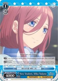 New Student, Miku Nakano (RRR) - The Quintessential Quintuplets - Weiss Schwarz card