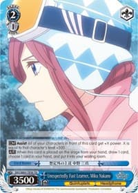 Unexpectedly Fast Learner, Miku Nakano - The Quintessential Quintuplets - Weiss Schwarz card