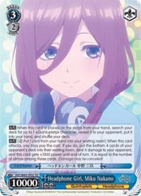 Headphone Girl, Miku Nakano - The Quintessential Quintuplets - Weiss Schwarz card