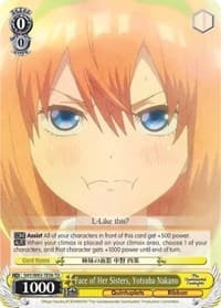 Face of Her Sisters, Yotsuba Nakano - The Quintessential Quintuplets - Weiss Schwarz card