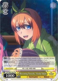 Blossoming Fireworks, Yotsuba Nakano - The Quintessential Quintuplets - Weiss Schwarz card