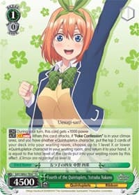 Fourth of the Quintuplets, Yotsuba Nakano - The Quintessential Quintuplets - Weiss Schwarz card