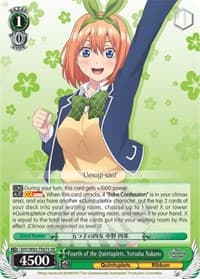 Fourth of the Quintuplets, Yotsuba Nakano (SR) - The Quintessential Quintuplets - Weiss Schwarz card