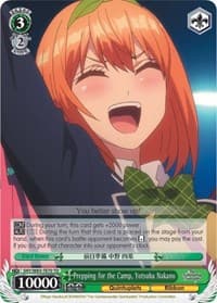 Prepping for the Camp, Yotsuba Nakano - The Quintessential Quintuplets - Weiss Schwarz card