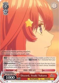 Discord, Itsuki Nakano - The Quintessential Quintuplets - Weiss Schwarz card