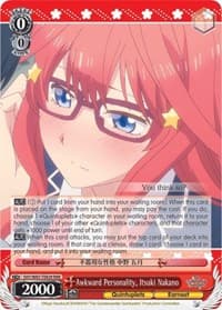 Awkward Personality, Itsuki Nakano (RRR) - The Quintessential Quintuplets - Weiss Schwarz card