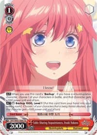 Table-Sharing Acquaintances, Itsuki Nakano - The Quintessential Quintuplets - Weiss Schwarz card