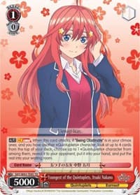 Youngest of the Quintuplets, Itsuki Nakano - The Quintessential Quintuplets - Weiss Schwarz card
