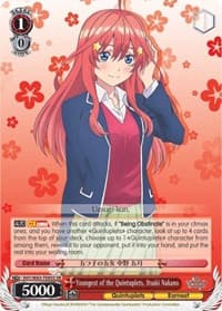 Youngest of the Quintuplets, Itsuki Nakano (SR) - The Quintessential Quintuplets - Weiss Schwarz card