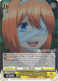 Test of Courage, Yotsuba Nakano - The Quintessential Quintuplets - Weiss Schwarz card