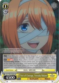 Test of Courage, Yotsuba Nakano (SR) - The Quintessential Quintuplets - Weiss Schwarz card