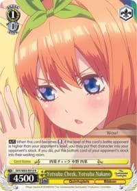 Yotsuba Check, Yotsuba Nakano - The Quintessential Quintuplets - Weiss Schwarz card
