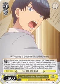 Test Preparation, Futaro Uesugi - The Quintessential Quintuplets - Weiss Schwarz card