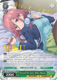 Beyond Her Gaze, Miku Nakano (SP) - The Quintessential Quintuplets - Weiss Schwarz card
