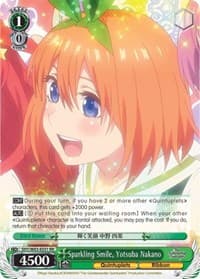 Sparkling Smile, Yotsuba Nakano - The Quintessential Quintuplets - Weiss Schwarz card
