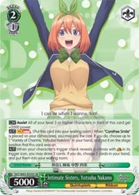 Intimate Sisters, Yotsuba Nakano (SR) - The Quintessential Quintuplets - Weiss Schwarz card