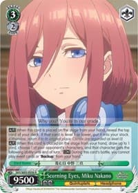 Scorning Eyes, Miku Nakano - The Quintessential Quintuplets - Weiss Schwarz card