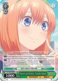 Honest and Positive, Yotsuba Nakano - The Quintessential Quintuplets - Weiss Schwarz card