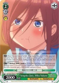 Sengoku Quiz, Miku Nakano - The Quintessential Quintuplets - Weiss Schwarz card