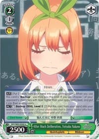 After Much Deliberation, Yotsuba Nakano - The Quintessential Quintuplets - Weiss Schwarz card