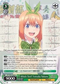 Which Test? Yotsuba Nakano - The Quintessential Quintuplets - Weiss Schwarz card