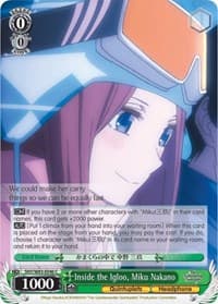 Inside the Igloo, Miku Nakano - The Quintessential Quintuplets - Weiss Schwarz card