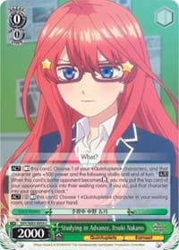 Studying in Advance, Itsuki Nakano - The Quintessential Quintuplets - Weiss Schwarz card